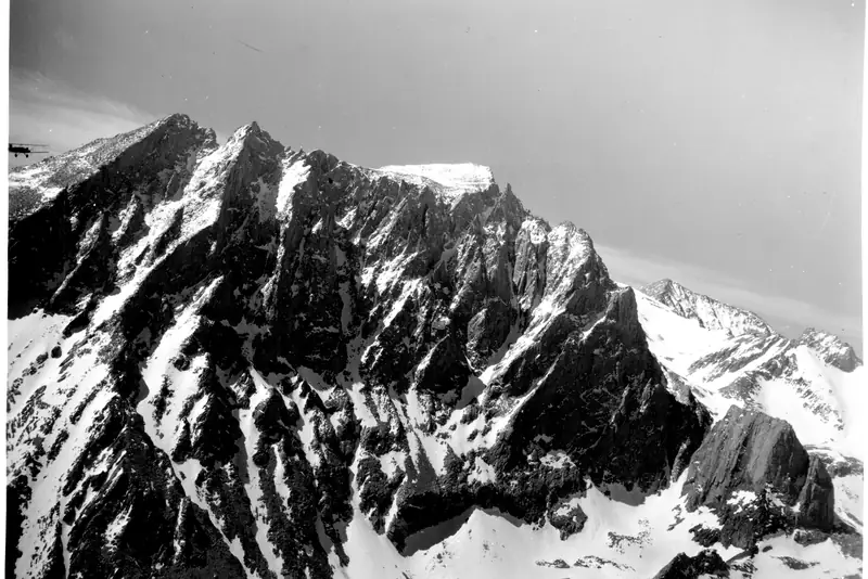 Aerial view of Mount Whitney in the Sierra Nevada.